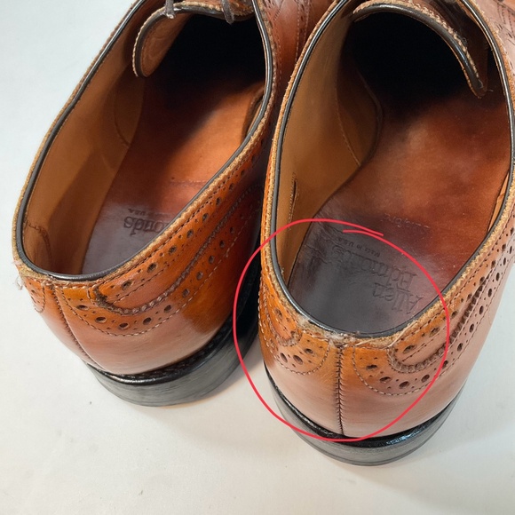 Allen Edmonds Sanford Men\'s Dress Shoes 9 D Brown Leather Cap Toe Medallion main image 15